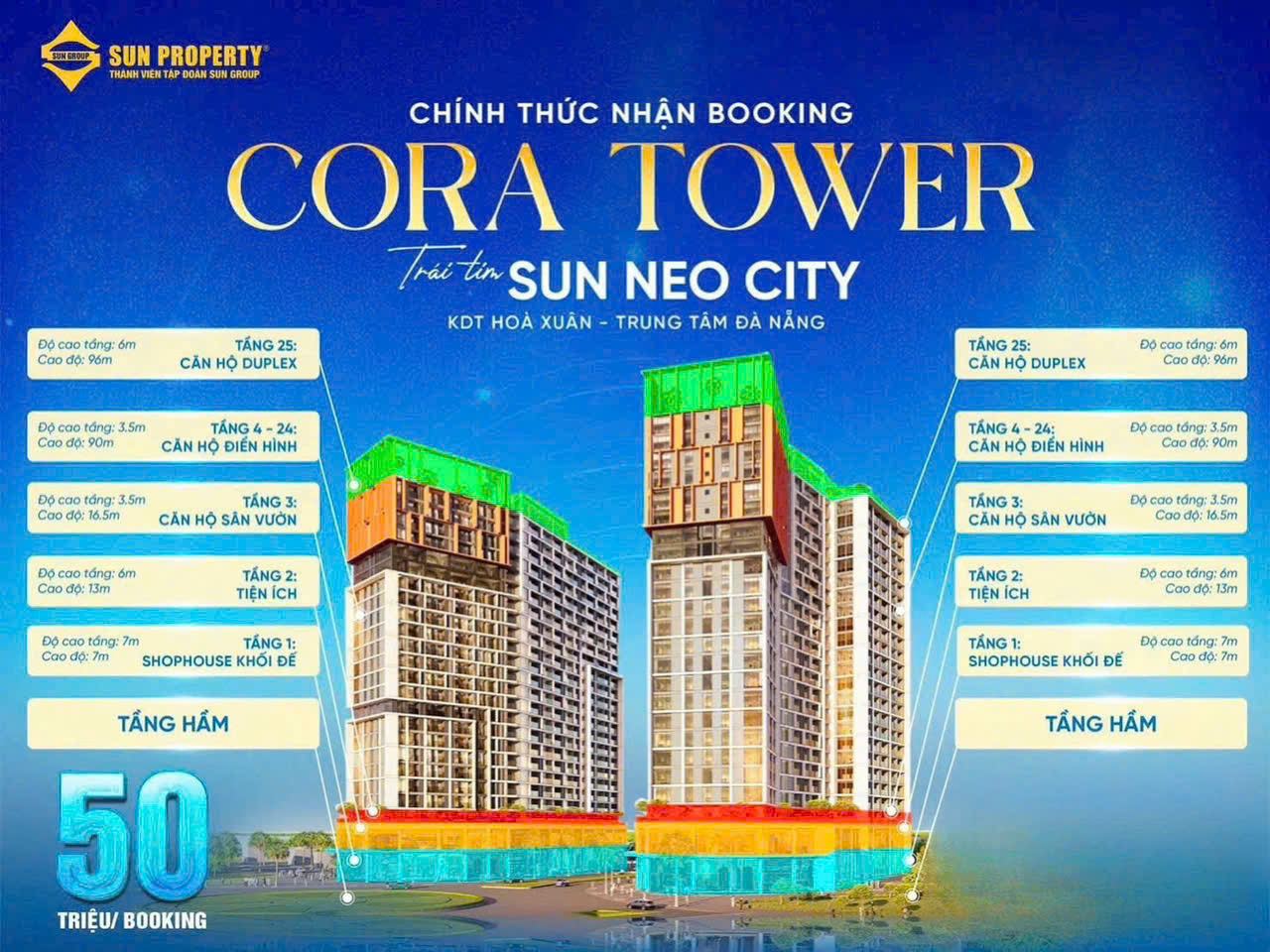 Phân tầng căn hộ Sun Cora Tower Đà Nẵng - 1